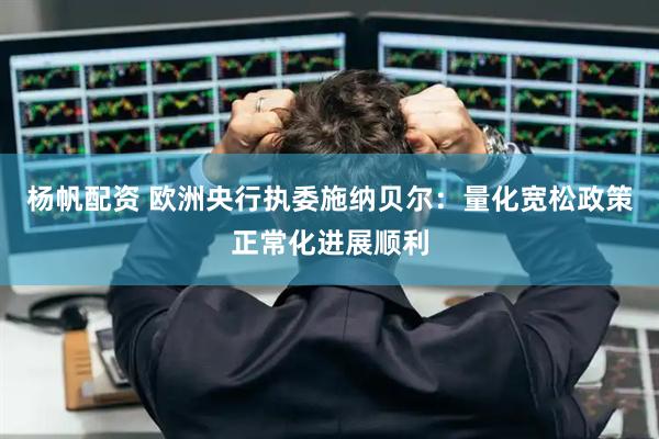 杨帆配资 欧洲央行执委施纳贝尔：量化宽松政策正常化进展顺利